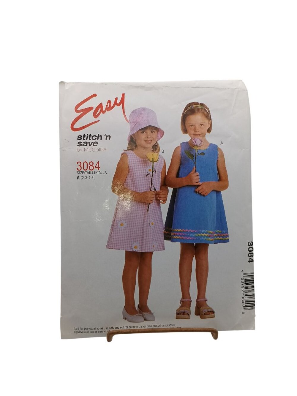Easy Stitch N Save By McCalls 3084 Girls Sleeveless A-Line Dress Sewing Pattern